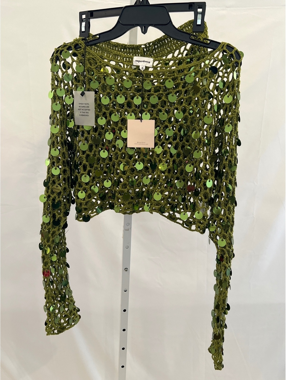 Superdown Coralie Skirt Set in Moss Green top and mini skirt - Picture 3 of 7